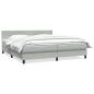 Preview: ARDEBO.de - Boxspringbett mit Matratze Hellgrau 180x210 cm Samt