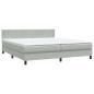 Preview: Boxspringbett mit Matratze Hellgrau 180x210 cm Samt