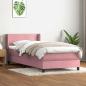 Preview: ARDEBO.de - Boxspringbett mit Matratze Rosa 90x220 cm Samt