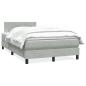Preview: ARDEBO.de - Boxspringbett mit Matratze Hellgrau 120x210 cm Samt
