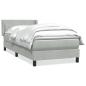 Preview: ARDEBO.de - Boxspringbett mit Matratze Hellgrau 90x220 cm Samt