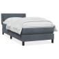 Preview: ARDEBO.de - Boxspringbett mit Matratze Dunkelgrau 90x220 cm Samt