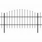 Preview: Gartenzaun mit Speerspitzen Stahl (0,75 - 1) x 3,4 m Schwarz