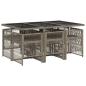 Preview: 7-tlg. Garten-Essgruppe mit Kissen Grau Poly Rattan