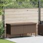 Preview: ARDEBO.de - Gartentruhe mit Rollen Braun 160x55x75 cm Poly Rattan