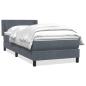 Preview: ARDEBO.de - Boxspringbett mit Matratze Dunkelgrau 90x220 cm Samt