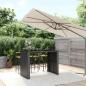 Preview: ARDEBO.de - Bartisch mit Glasplatte Schwarz 145x80x110 cm Poly Rattan