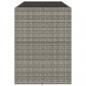 Preview: Bartisch mit Glasplatte Grau 185x80x110 cm Poly Rattan