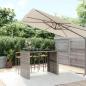 Preview: ARDEBO.de - Bartisch mit Glasplatte Grau 145x80x110 cm Poly Rattan