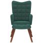 Preview: Relaxsessel mit Hocker Dunkelgrün Samt