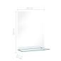 Preview: Wandspiegel mit Regal 30×50 cm Hartglas