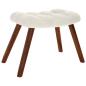 Preview: Schaukelstuhl mit Hocker Creme Samt