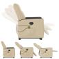 Preview: Massagesessel mit Aufstehhilfe Creme Stoff