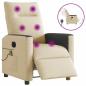 Preview: ARDEBO.de - Massagesessel Elektrisch Creme Stoff