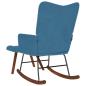 Preview: Schaukelstuhl mit Hocker Blauer Samt