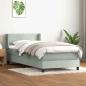Preview: ARDEBO.de - Boxspringbett mit Matratze Hellgrau 80x220 cm Samt