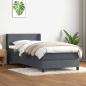Preview: ARDEBO.de - Boxspringbett mit Matratze Dunkelgrau 90x220 cm Samt