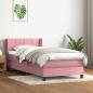 Preview: ARDEBO.de - Boxspringbett mit Matratze Rosa 80x220 cm Samt