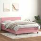 Preview: ARDEBO.de - Boxspringbett mit Matratze Rosa 160x210 cm Samt