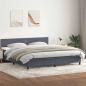 Preview: ARDEBO.de - Boxspringbett mit Matratze Dunkelgrau 180x210 cm Samt