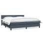 Preview: Boxspringbett mit Matratze Dunkelgrau 180x210 cm Samt