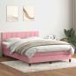 Preview: ARDEBO.de - Boxspringbett mit Matratze Rosa 160x210 cm Samt