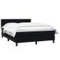 Preview: Boxspringbett mit Matratze Schwarz 160x210 cm Samt
