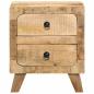 Preview: Nachttisch 2 Stk. 40x32x46 cm Raues Massivholz Mango