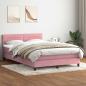 Preview: ARDEBO.de - Boxspringbett mit Matratze Rosa 140x210 cm Samt