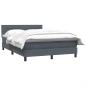 Preview: ARDEBO.de - Boxspringbett mit Matratze Dunkelgrau 140x210 cm Samt