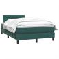 Preview: ARDEBO.de - Boxspringbett mit Matratze Dunkelgrün 120x220 cm Samt