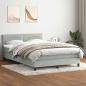 Preview: ARDEBO.de - Boxspringbett mit Matratze Hellgrau 160x220 cm Samt