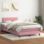 Preview: ARDEBO.de - Boxspringbett mit Matratze Rosa 120x220 cm Samt
