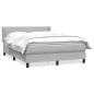 Preview: Boxspringbett mit Matratze Hellgrau 140x210 cm Samt