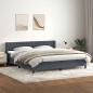 Preview: ARDEBO.de - Boxspringbett mit Matratze Dunkelgrau 180x210 cm Samt