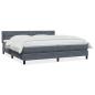 Preview: Boxspringbett mit Matratze Dunkelgrau 180x210 cm Samt
