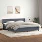 Preview: ARDEBO.de - Boxspringbett mit Matratze Dunkelgrau 180x210 cm Samt