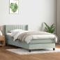 Preview: ARDEBO.de - Boxspringbett mit Matratze Hellgrau 90x210 cm Samt