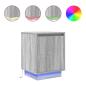 Preview: Nachttische mit LED-Leuchten 2 Stk. Grau Sonoma 38x34x50 cm