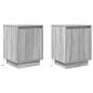 Preview: Nachttische mit LED-Leuchten 2 Stk. Grau Sonoma 38x34x50 cm