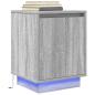 Preview: Nachttische mit LED-Leuchten 2 Stk. Grau Sonoma 38x34x50 cm