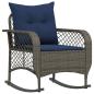 Preview: Garten-Schaukelstuhl mit Kissen Grau Poly Rattan