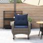 Preview: Garten-Schaukelstuhl mit Kissen Grau Poly Rattan
