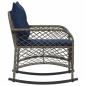 Preview: Garten-Schaukelstuhl mit Kissen Grau Poly Rattan