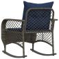 Preview: Garten-Schaukelstuhl mit Kissen Grau Poly Rattan