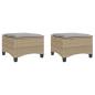 Preview: Gartenhocker mit Kissen 2 Stk. Beige 55x55x36 cm Poly Rattan