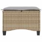 Preview: Gartenhocker mit Kissen 2 Stk. Beige 55x55x36 cm Poly Rattan