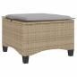 Preview: Gartenhocker mit Kissen 2 Stk. Beige 55x55x36 cm Poly Rattan