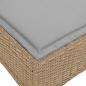 Preview: Gartenhocker mit Kissen 2 Stk. Beige 55x55x36 cm Poly Rattan