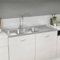 Preview: Doppelspüle Silbern 1200x600x155 mm Edelstahl